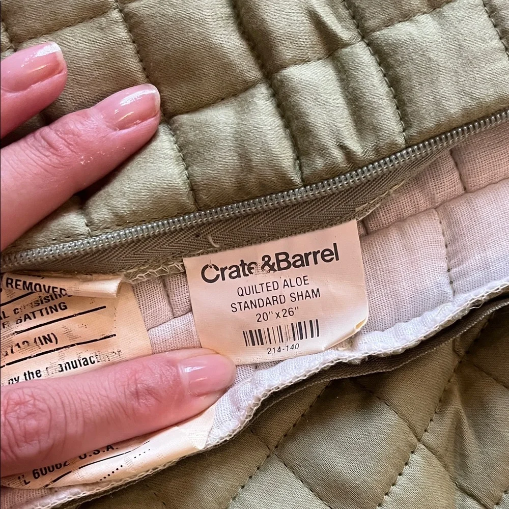 Crate & Barrel Set of Two Quilted Standard Pillow Shams